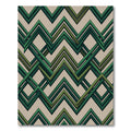 Modern Geometric Emerald Chevron Weave Rug