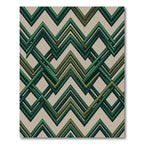 Modern Geometric Emerald Chevron Weave Rug