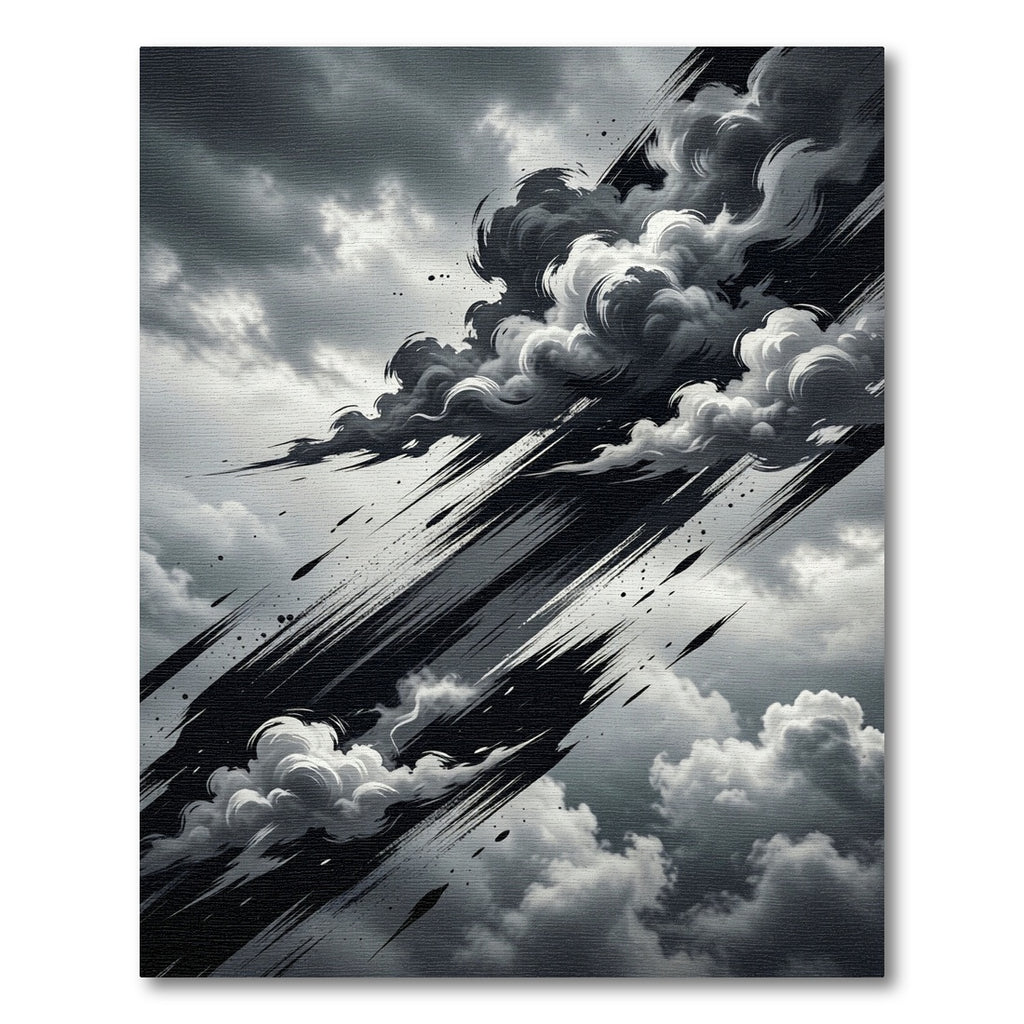 Dramatic Black and White Stormy Sky Rug