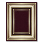Elegant Deep Burgundy Golden Rectangular Frame Rug