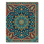 Jewel Tone Floral Mandala Medallion Surface Rug