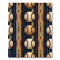 Vintage Navy Beige Baseball Stripe Rug