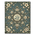 Vintage Sage Floral Medallion Botanical Rug