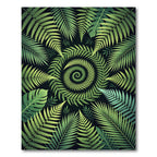 Lush Green Tropical Spiral Fern Rug