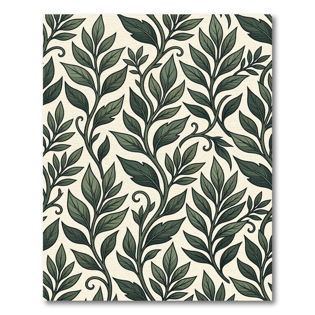 Classic Green Leafy Vine Pattern Rug