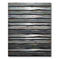 Rustic Gray Wood Grain Stripes Rug