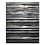 Rustic Gray Wood Grain Stripes Rug
