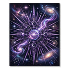 Celestial Purple Galaxy Star Compass Rug