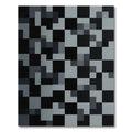 Monochrome Gray Abstract Pixel Grid Rug