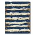 Abstract Navy and Tan Brushstroke Rug