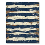 Abstract Navy and Tan Brushstroke Rug