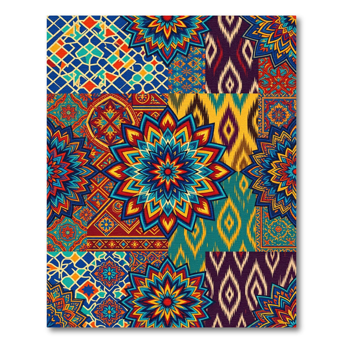 Vibrant Patchwork Medallion Geometric Rug