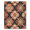 Coral Cream Brown Diamond Clover Rug