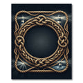 Nautical Rope Lighthouse Scene Frame Rug