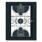 Minimalist Monochrome Basketball Court Graphic Rug