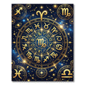 Celestial Golden Zodiac Constellation Map Rug