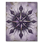 Ornate Purple Compass Rose Rug
