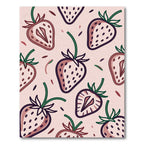 Sweet Strawberry Pattern Pink Background Rug
