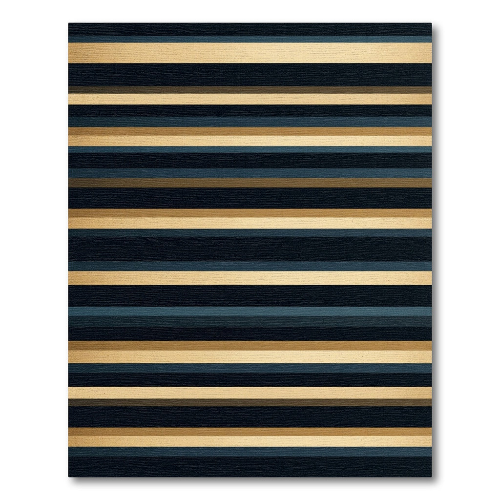 Classic Blue Gold Striped Harmony Rug
