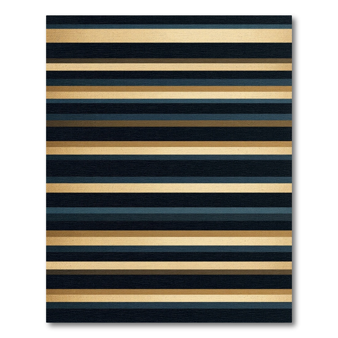 Classic Blue Gold Striped Harmony Rug