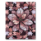 Mauve Puzzle Flower Blossom Rug