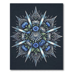 Celestial Blue Floral Star Medallion Rug