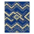 Indigo Geometric Zigzag Diamond Accents Rug