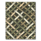 Layered Sage Olive and Cream Woven Grid Rug