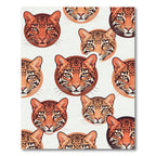Bold Golden Leopard Face Repeat Rug