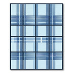 Light Blue Grid Plaid Check Rug
