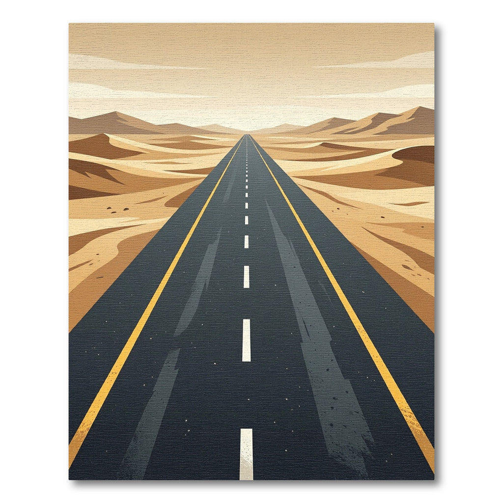 Desert Horizon Asphalt Vanishing Point Rug