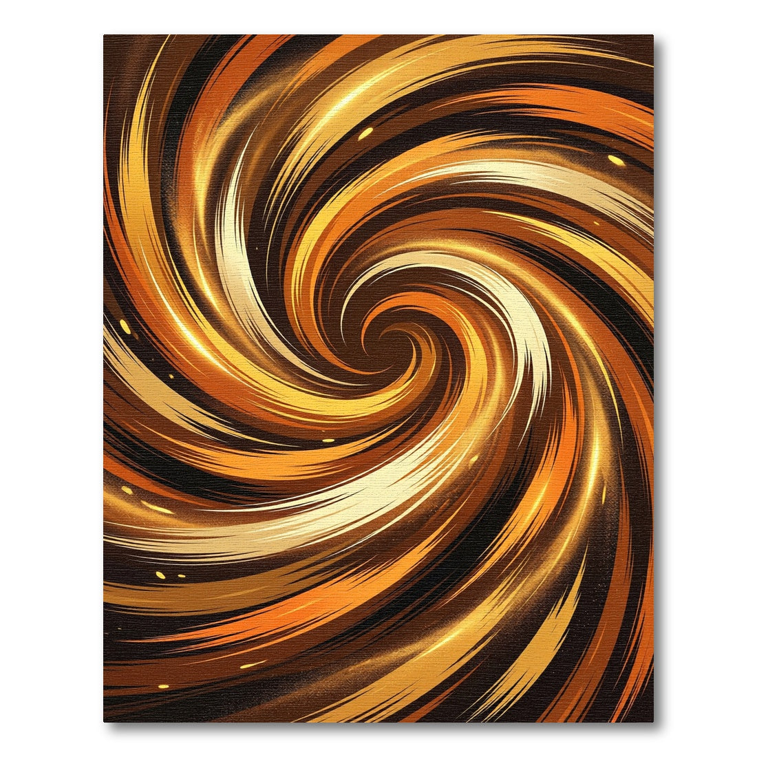 Golden Brown Swirl Vortex Rug