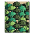Green Dome Architectural Layered Illustration Rug