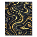 Elegant Black and Gold Fluid Marble Rug