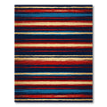 Bold Red Blue and Golden Stripes Rug