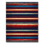 Bold Red Blue and Golden Stripes Rug