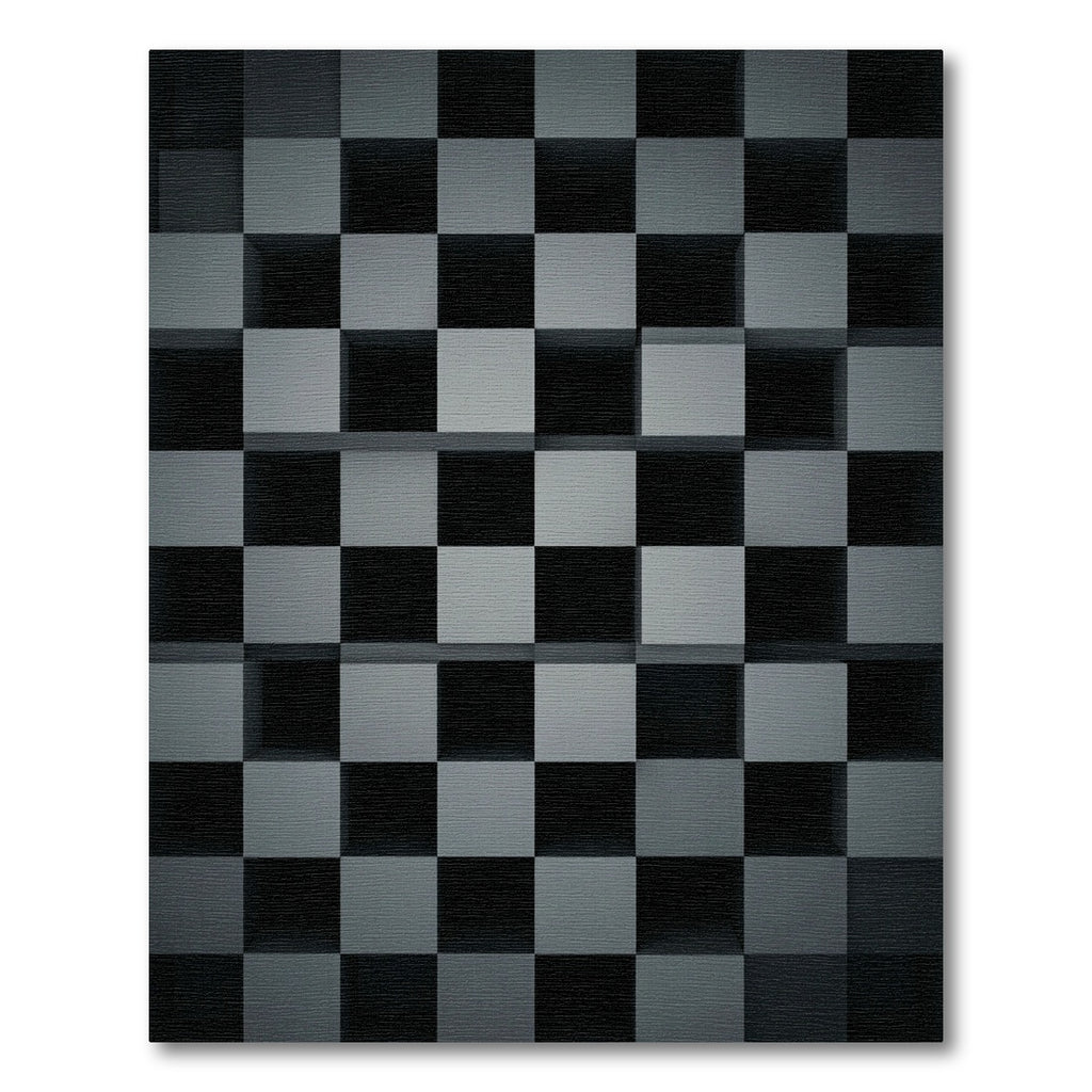 Minimalist Charcoal Gray 3D Geometric Cube Rug