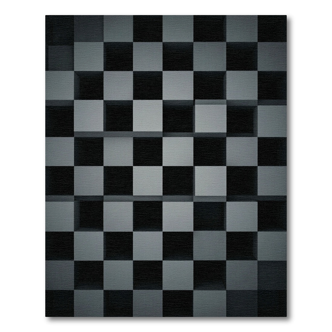 Minimalist Charcoal Gray 3D Geometric Cube Rug