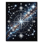 Cosmic Celestial Star Compass Rug