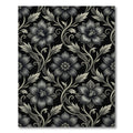 Monochromatic Floral Vine Scroll Rug
