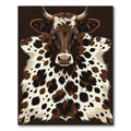 Rustic Brown Spotted Cowhide Portrait Rug