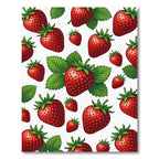 Vibrant Crimson Strawberry Fruit Botanical Rug