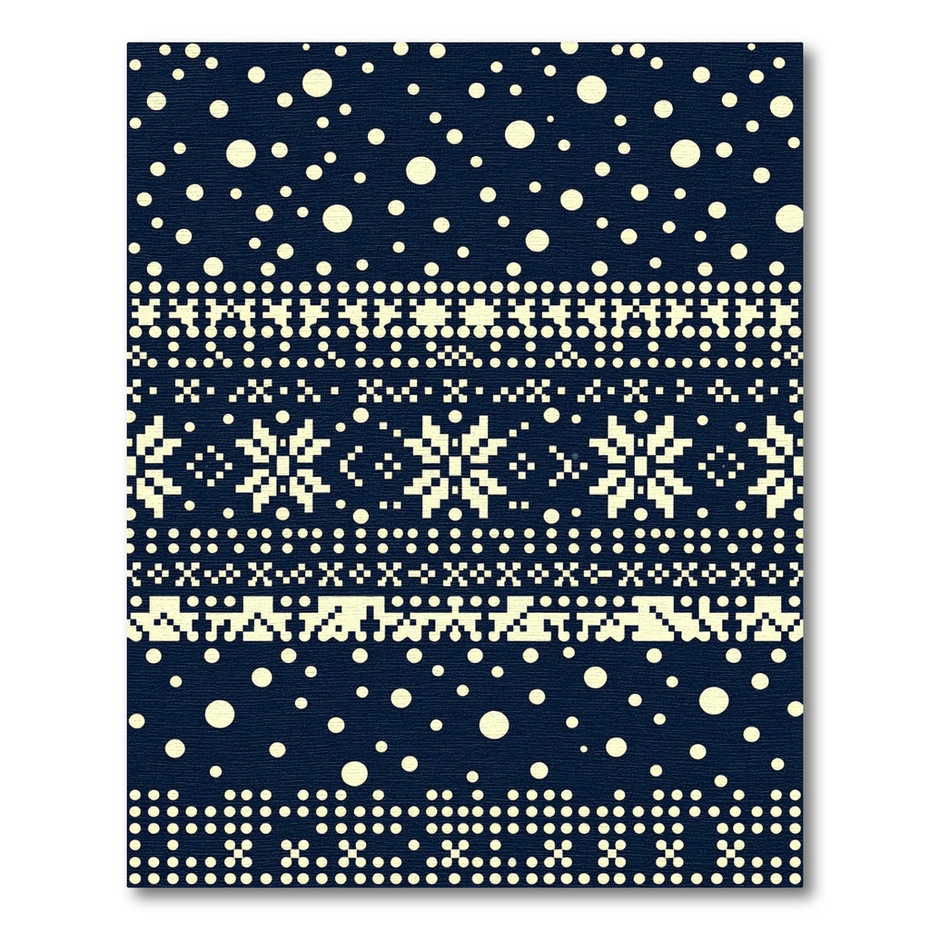Navy Pixelated Snowflake Nordic Night Rug