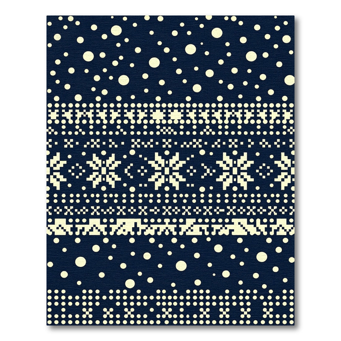 Navy Pixelated Snowflake Nordic Night Rug