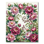 Romantic Pink Peony Floral Garden Rug