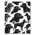 Elegant Black Labradors Illustration Art Rug