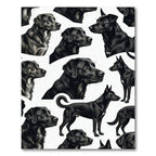 Elegant Black Labradors Illustration Art Rug