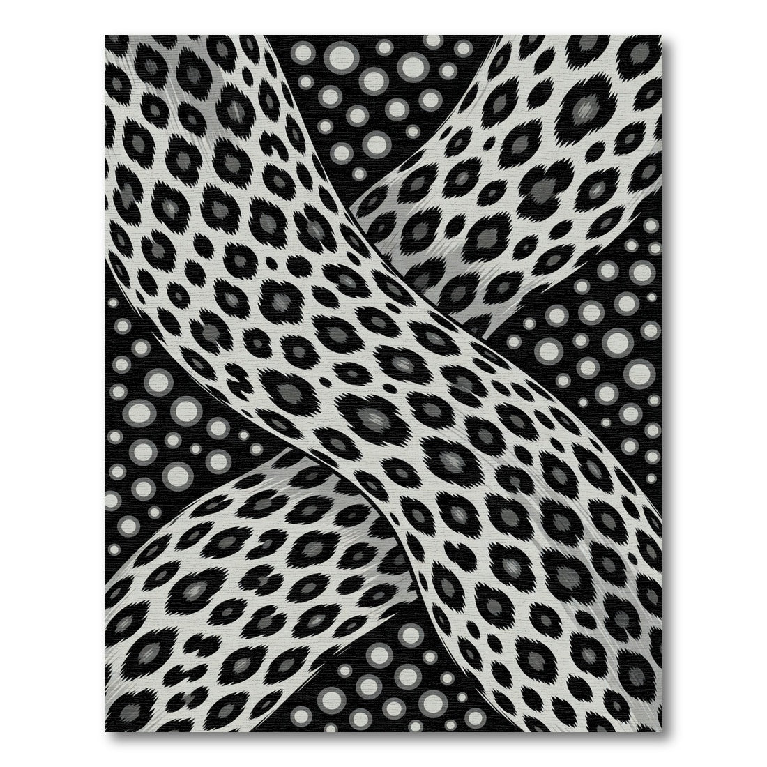 Modern Gray Animal Leopard Polka Dot Rug