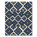 Indigo Geometric Diamond Artisan Tile Rug