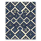 Indigo Geometric Diamond Artisan Tile Rug